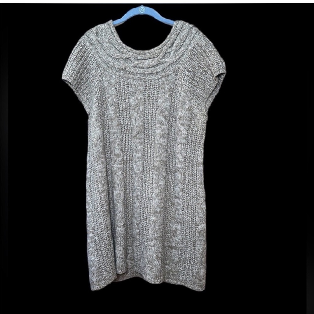 Yvos Beige Crew Neck Short Sleeve Sweater | 14/16